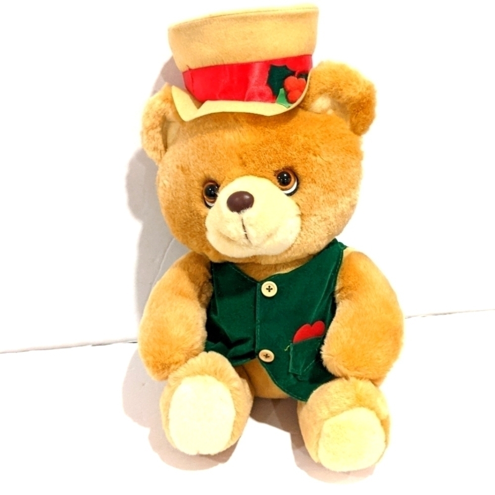Vintage Applause 1986 Christmas Jolly Holly Beary Bear Plush 12”